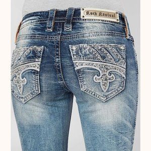 NWT ROCK REVIVAL FENNA BOOTCUT JEANS 34 MSRP$169